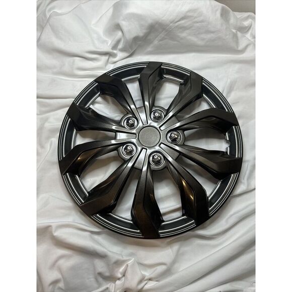 Wheel Cover Hubcaps 16 Inch Rim  Universal Gunmetal‎ ABS Snap On. Set Of 4 - Picture 1 of 3